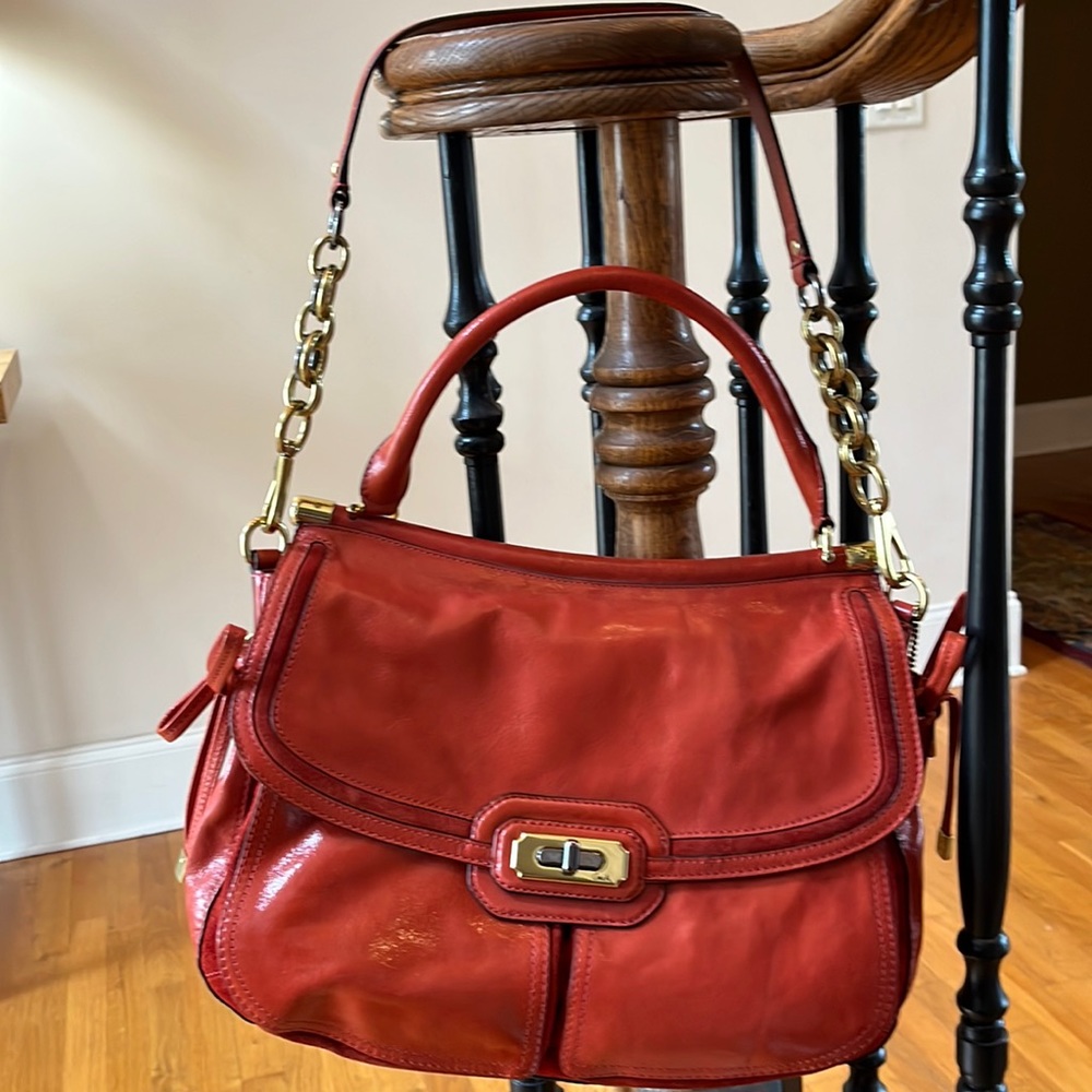 Coach Limited Edition Chelsea LIKE NEW leather and suede handbag #17782 curry